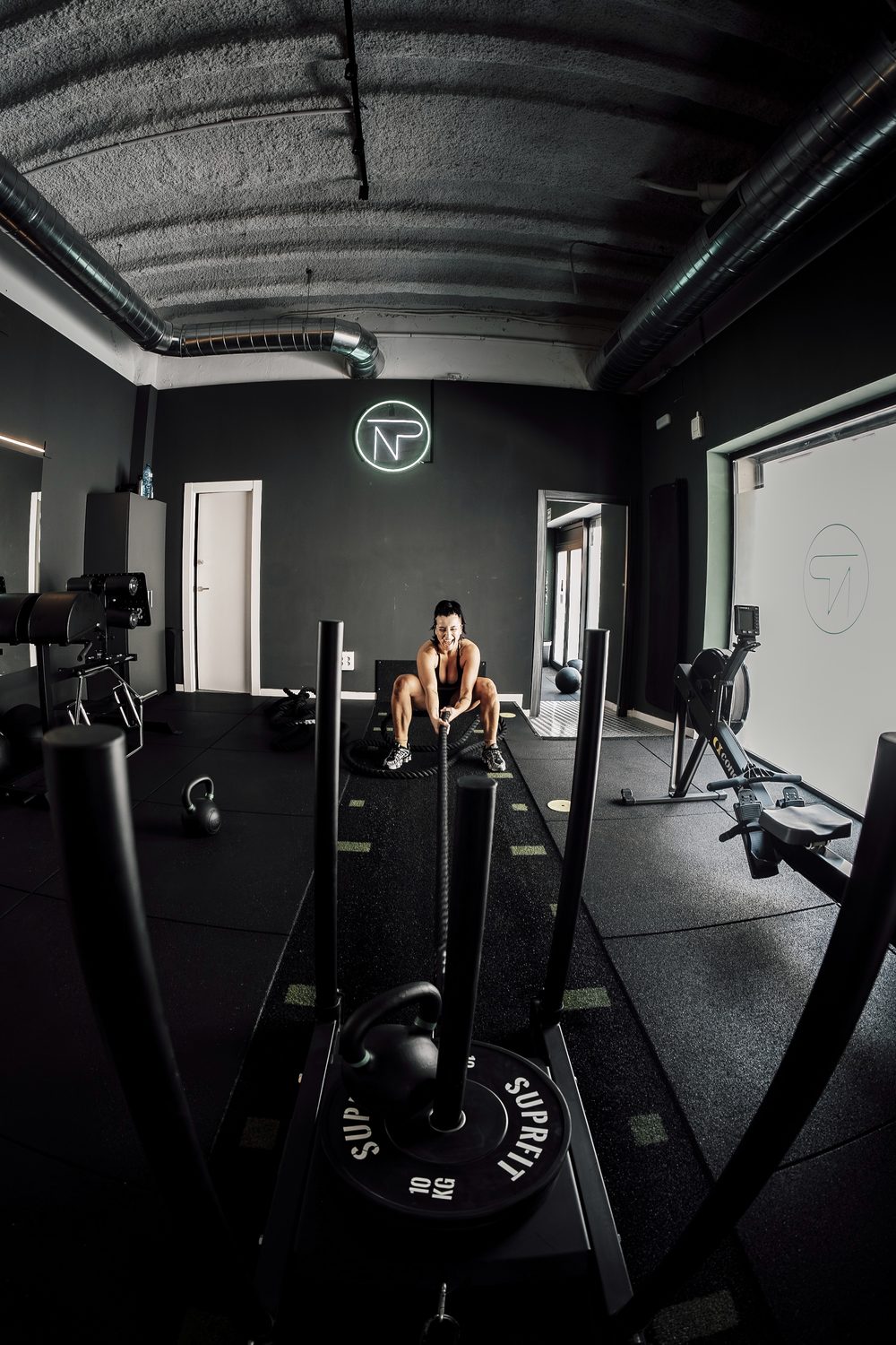 Performance Studio in Barcelona with sleds and ergometers